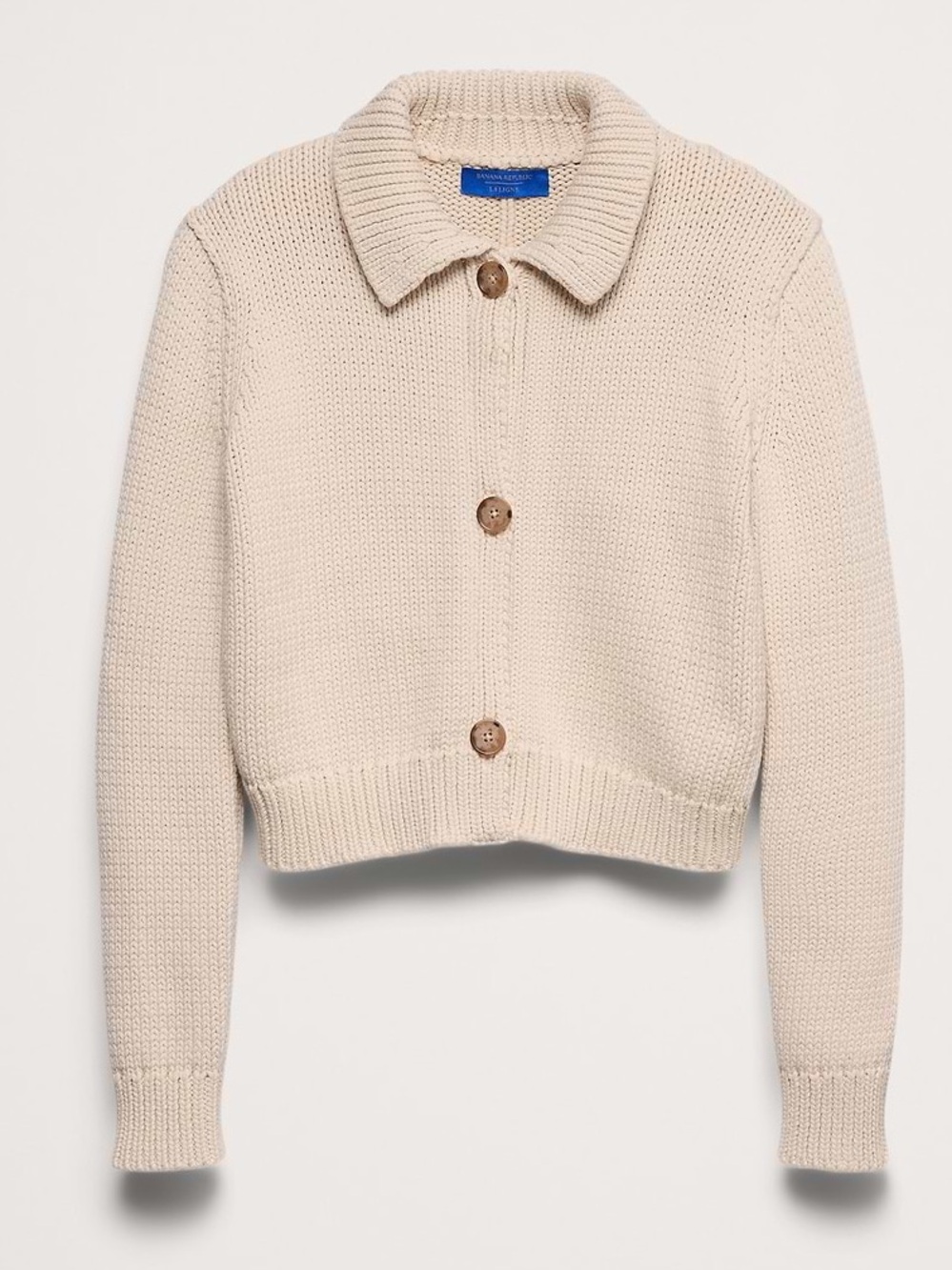 LA LIGNE CROPPED COTTON CARDIGAN size small BANANA REPUBLIC X La Ligne cardigan - Picture 6 of 9